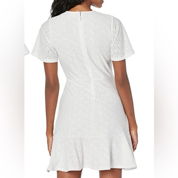 MICHAEL Michael Kors Flutter White Eyelet Wrap Mini Dress Women’s L Large - Picture 3 of 9